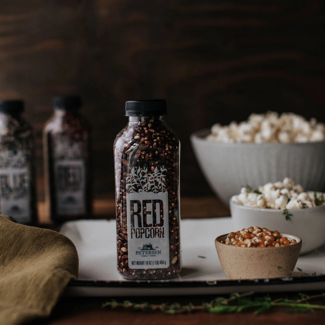 Red Bottled Popcorn Kernels