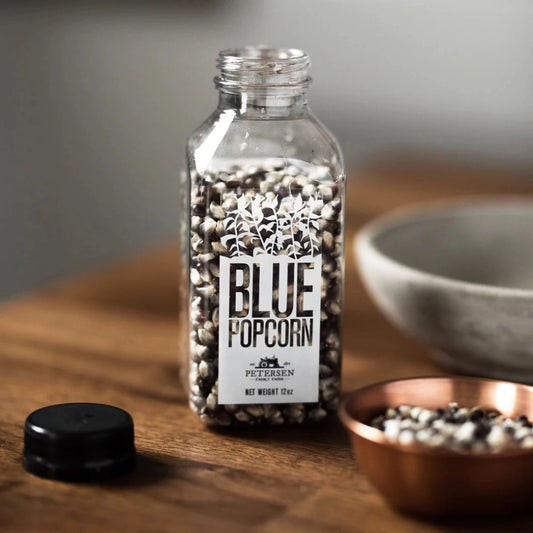 Blue Bottled Popcorn Kernels