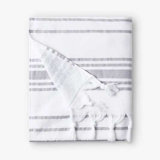 White with Stripes Turkish Towel