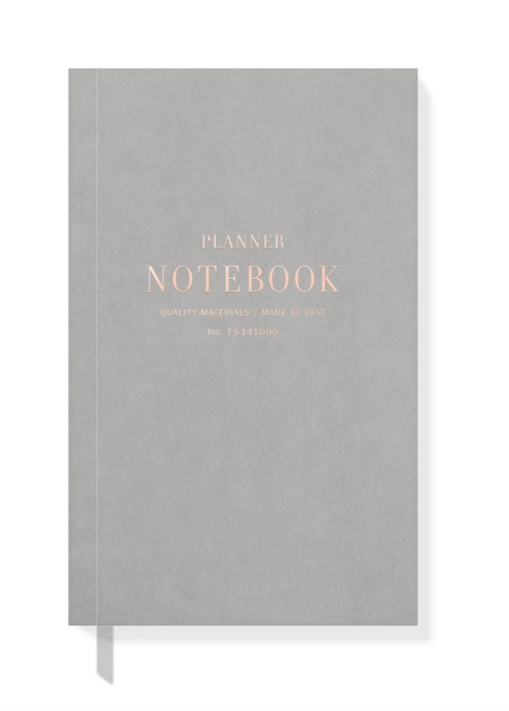 Gray and Rose Gold Planner Notebook