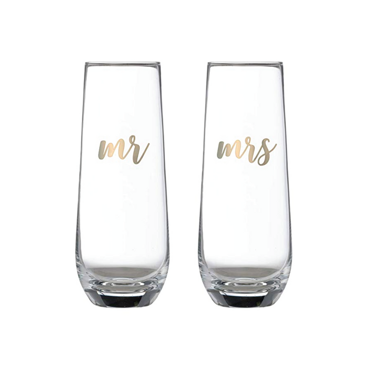 Mr & Mrs Champagne Flutes