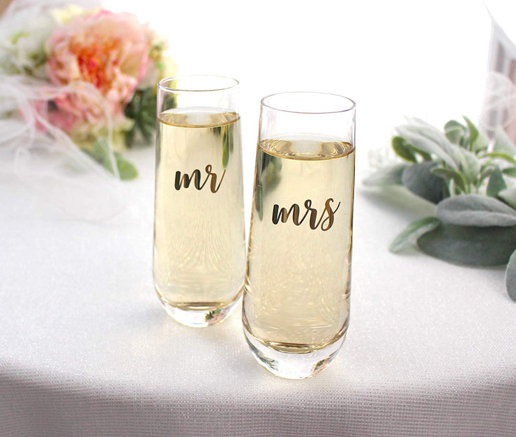 Mr & Mrs Champagne Flutes