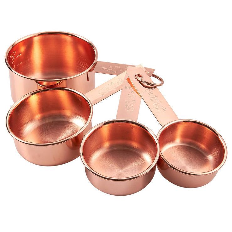 Copper-Plated Metal Measuring Cups